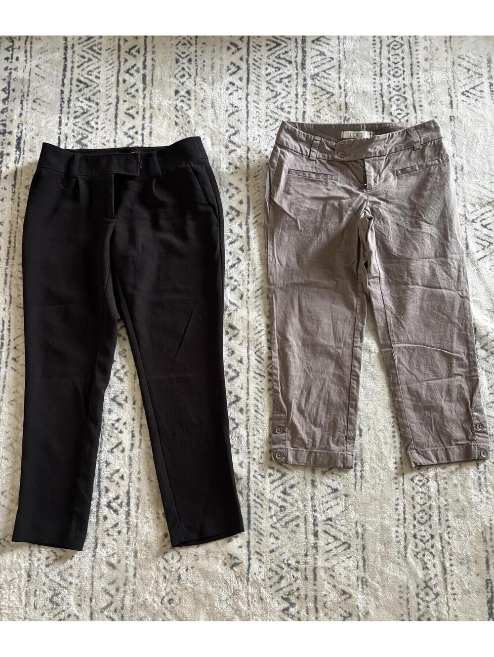 LOFT Petites 00P Black Straight-Leg Dress Pants